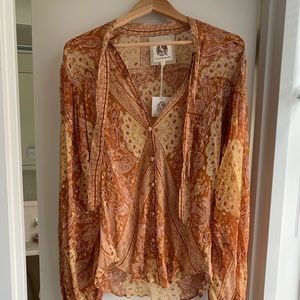 NWT Till The Morning Comes silk Blouse